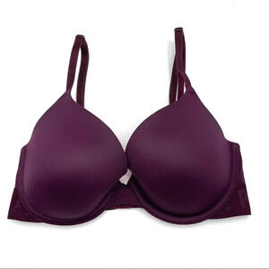 Victorias Secret PINK purple wear everywhere t-shirt lightly lined bra 32D